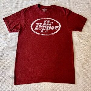 Dr Pepper Short Sleeve Graphic Tee in Deep Brick Red - Women's Casual Top